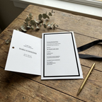 Trauereinladung "Grace" | Karten-Set mit Schleife