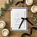 Trauereinladung "Grace" | Karten-Set mit Schleife
