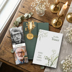 Trauereinladung "Beloved" | Set mit Wachssiegel und Trockenblume