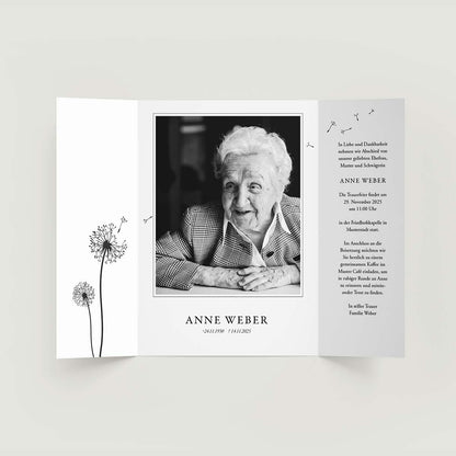 Trauerkarte mit Schleife