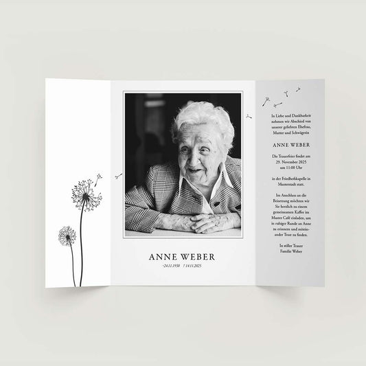 Trauerkarte mit Schleife