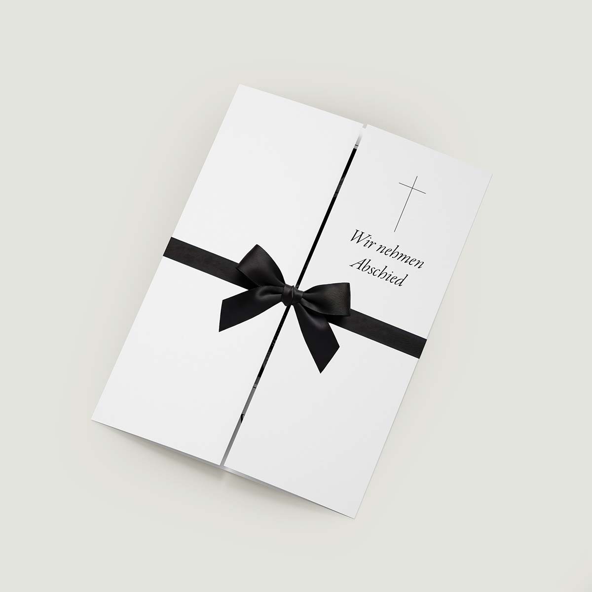 Trauerkarte mit Schleife