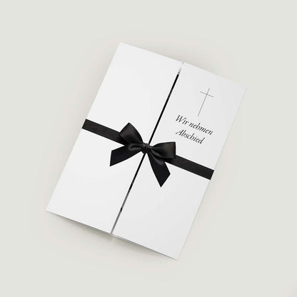 Trauerkarte mit Schleife