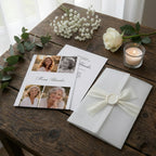 Trauereinladung "Soft Whisper" - Set mit Schleife und Wachssiegel