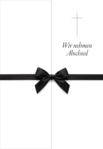 Trauerkarte mit Schleife